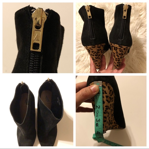 Ava & Aiden Black & Leopard Wedge Booties - Picture 13 of 14